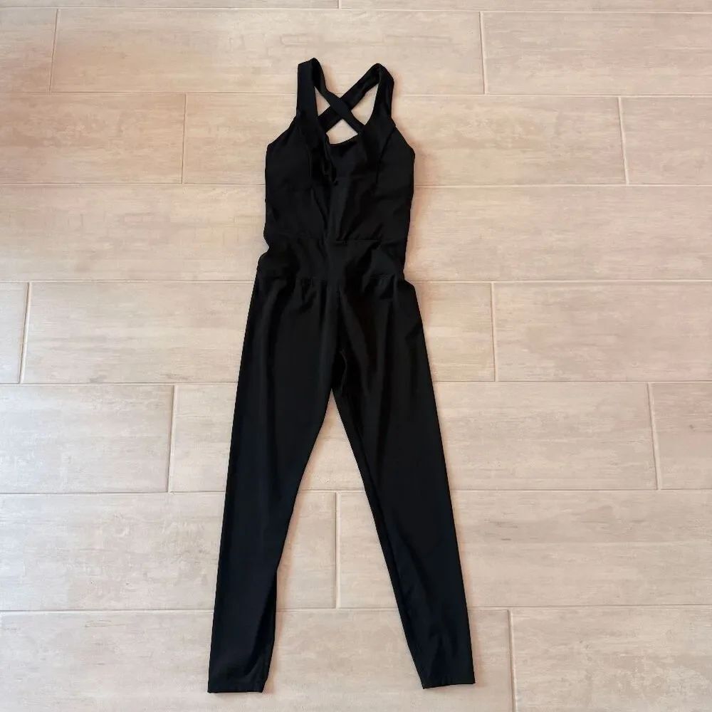 Verssav Trail Tech Flow Bodysuit Criss-Cross Back One Piece Workout Set Yoga Med